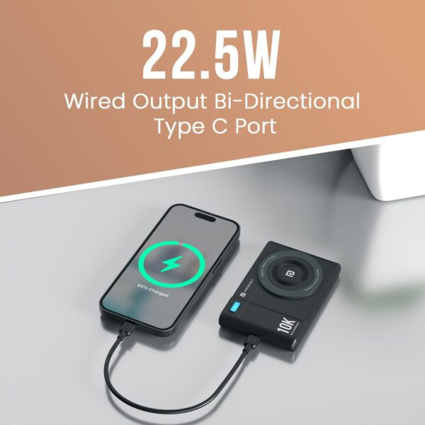 61bblPr1Z0L._SL1500_ Portronics PowerShutter Air 10K 10000mAh 15W Wireless Magnetic Fast Charging Powerbank, In Built Type Cable,22.5W Type C PD Output,Light Weight,Compatible with iPhone 12 Above,Other Qi Enabled Devices